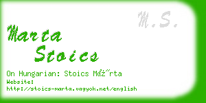 marta stoics business card